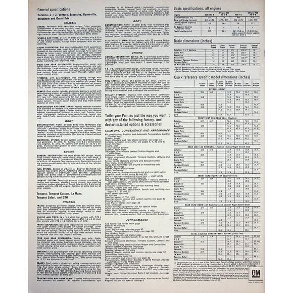 Orig 1967 Pontiac Line Up Brochure GTO 2-2 Le Mans Tempest Grand Prix Bonneville - Picture 3 of 16